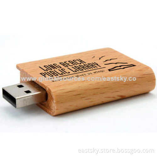 Book Shape Wood USB Drive in Wooden Book Style, Creative and Eco-friendly Material